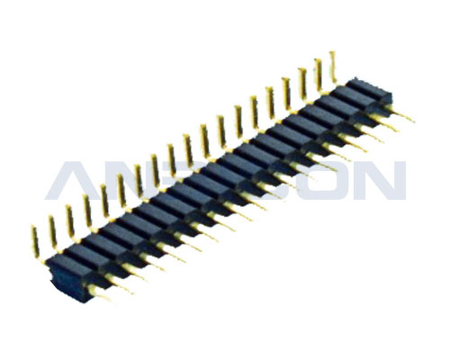 Pitch 1.0mm Pin Header Connector , single row , Right Angle, High temperature resistance glad plating