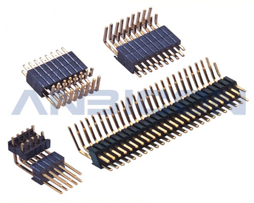 1.27-2.54 spacingPin Header, Dual Row, single/ double plastic ,90°