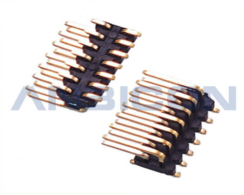 1.27Pin Header, Dual Row,Double plastic, 90°/SMT