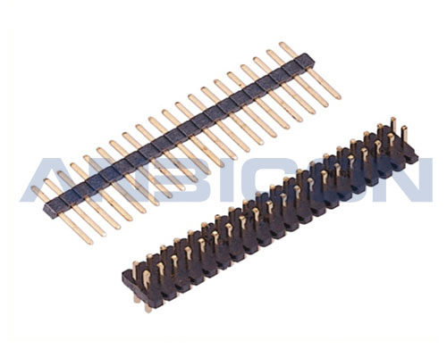 1.27Pin Header, single plastic, single/Dual row ,180°, W3.4