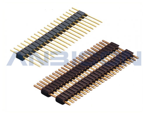 1.27Pin Header, single row,single/ double plastic, 180°