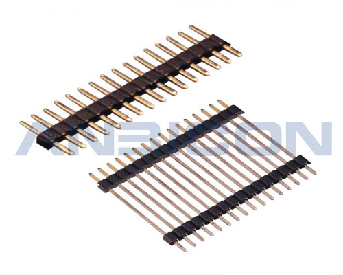 2.0Pin Header, single row, single/ double plastic, 180°