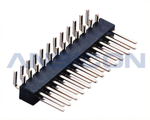 2.54Pin Header， Dual Rows， single plastic，H4.3 ，90°