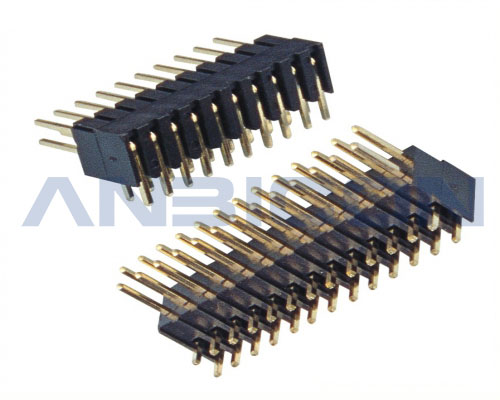 2.54Pin Header， Dual Rows， single plastic， H7.4， 90°