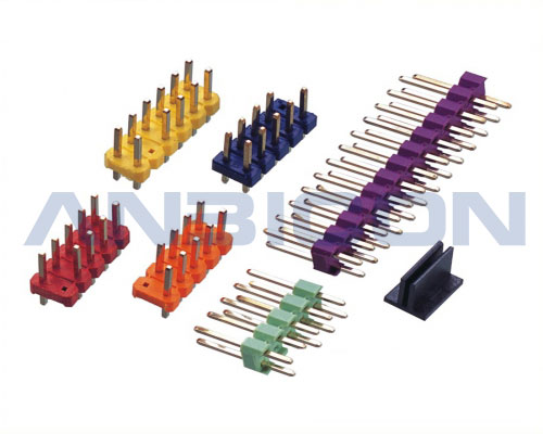 2.54Pin Header，Dual Rows， single plastic，180°， multicolour