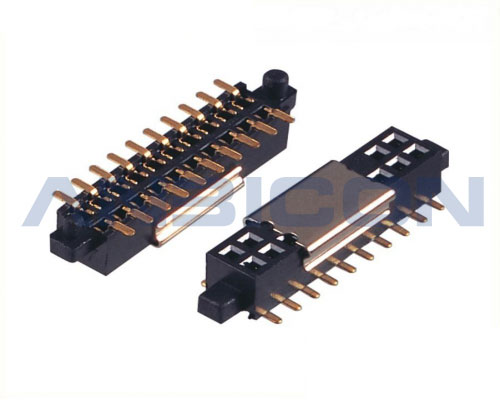 Pitch 1.27mm Female Header Connector Dual Rows SMT U type Metal Cap