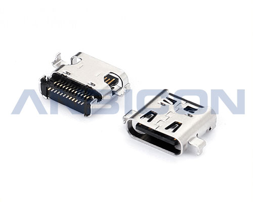 USB 4.0 TYPE C Female Single Shell  SMT cl=0.5mm,L=8.17mm