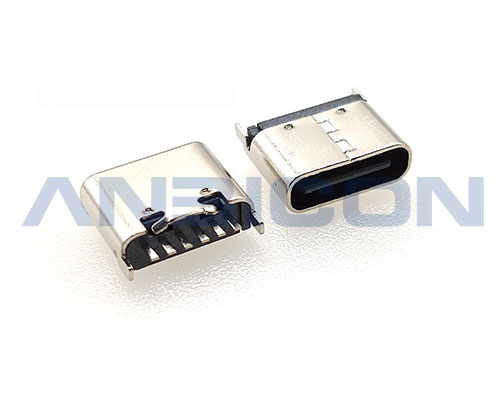 USB TYPE C Female 6PIN H=6.5/6.8