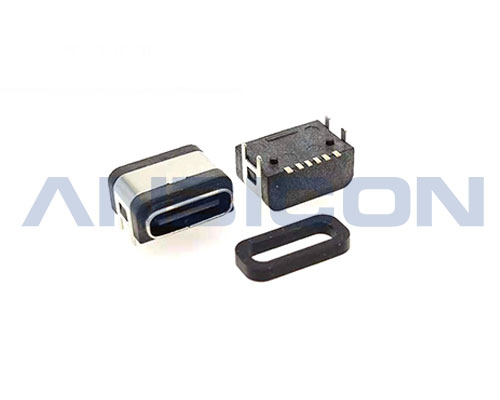 USB C TYPE F 6PIN SMD Waterproof