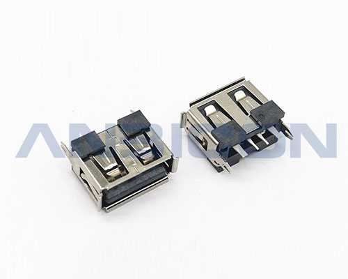 USB 2.0 AF 180° DIP Type L=10.0mm Rated Current：3A