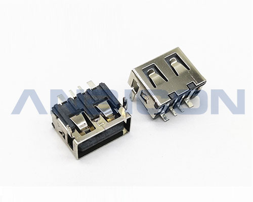 USB 2.0 AF SMT Type L=10.0mm H=6.8mm Rated Current：3A