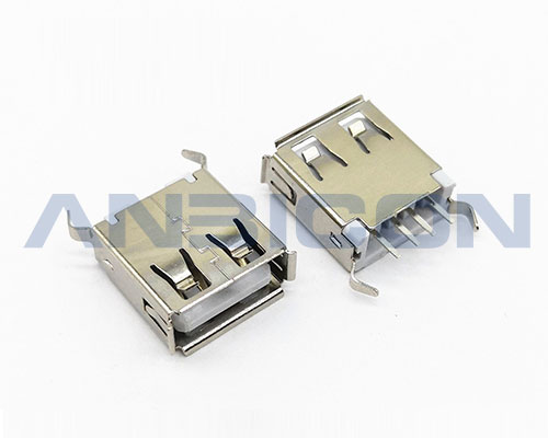 USB 2.0 AF 180° DIP Type L=13.7