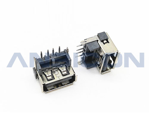 USB 2.0 AF 90° DIP Type L=10.0mm H=8.7mm or 9.8mm