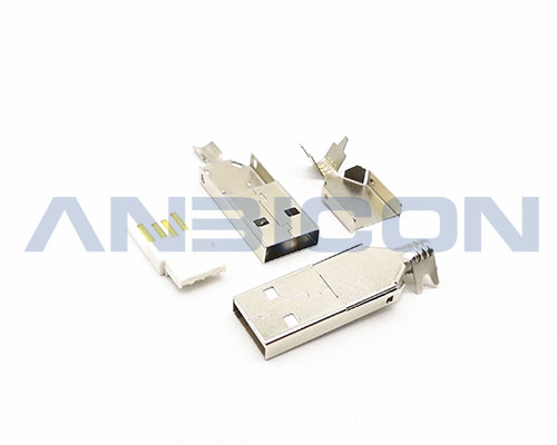 USB 2.0 AM Three-piece  L=26.6mm