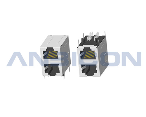 RJ45 ; 2X1 ports ; Without LED ; With metal shield ;Gold plating 6/15/30/50 microinch ；PCB Retaining Post: hollow(Type B)