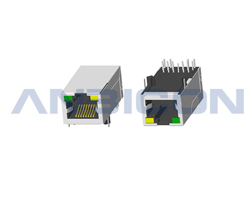 RJ45 2.5G ; Single Port ; TAB-UP ; L=33.0 mm ; With LED ; With metal shield . PCB Retaining Post :solid(Type A)