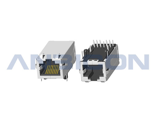 RJ45 5G ; TAB-UP ; L=33mm ; Without LED ; With metal shield(EMI Fingers) . PCB Retaining Post :solid(Type A)