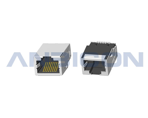 RJ45 ; Single Port ; TAB-UP ; Low profile 8.85mm SMT ; Without LED ; With metal shield .