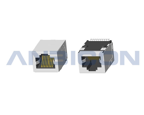 RJ45 ; 1X1 ; TAB-UP ; SMT ; With metal shield ; Without LED ; Meets IEEE 802.3 specification .