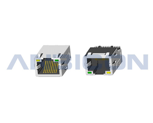 RJ45 ; Single Port ; TAB-UP ; Low profile 8.85mm SMT ; With LED ; With metal shield(EMI Fingers) .