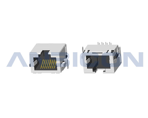 RJ45 ; Single Port ; TAB-UP ; Low profile 3.0mm DIP ; Without  LED ; With metal shield .