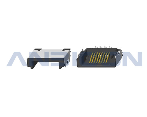 RJ45 ; Single Port ; Low profile 3.7mm DIP ; Without LED ; With metal shield .